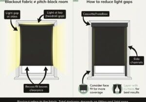 Roller blind light gap infographic