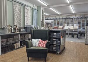 Made-to-measure blinds on display in a local Cambridge showroom